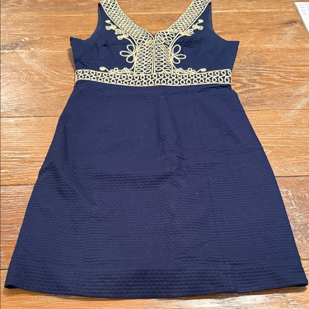 Lilly Pulitzer Navy and Gold Mini Dress